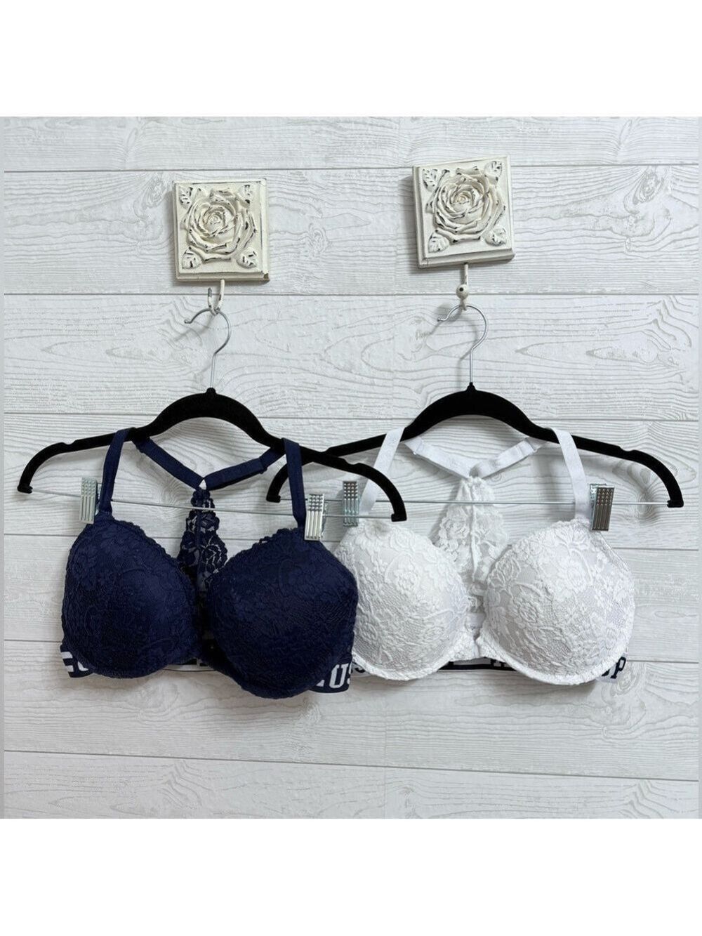 US Polo Assn Women’s Pair of Lace Razorback Bra’s. Size 34DD
